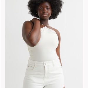 H&M White Thong Bodysuit Size XXL